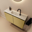 MONDIAZ TURE-DLUX 80cm toiletmeubel Oro. EDEN wastafel Ostra positie midden. Met 1 kraangat. SW1104945