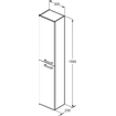 Ideal Standard Tiempo Badmeubelkast H150xB30xD23.5cm 2 deuren linksdraaiend 2 deuren rechtsdraaiend SW119967