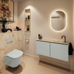 MONDIAZ TURE-DLUX 100cm toiletmeubel Greey. EDEN wastafel Frappe positie rechts. Met 1 kraangat. SW1102810