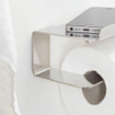 Tiger Colar Toiletrolhouder - zonder klep - met planchet - zelfklevend - gepolijst RVS SW106819