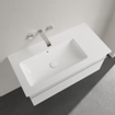 Villeroy en Boch Venticello meubelwastafel met wasbak links zonder kraangat 100x50cm met overloop ceramic+ wit 1025131