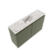 MONDIAZ TURE-DLUX 80cm toiletmeubel Army. EDEN wastafel Glace positie midden. Met 1 kraangat. SW1103139