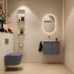 MONDIAZ TURE-DLUX 60cm toiletmeubel Dark Grey. EDEN wastafel Ostra positie links. Zonder kraangat. SW1104857