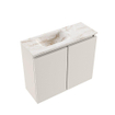 MONDIAZ TURE-DLUX 60cm toiletmeubel Linen. EDEN wastafel Frappe positie links. Zonder kraangat. SW1102851