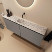 MONDIAZ TURE-DLUX 120cm toiletmeubel Smoke. EDEN wastafel Glace positie midden. Zonder kraangat. SW1103587