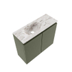 MONDIAZ TURE-DLUX 60cm toiletmeubel Army. EDEN wastafel Glace positie links. Zonder kraangat. SW1103232