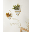 Umbra Trigg plantenhouder 6x11x19cm 2 stuks hangend keramiek wit/goud SW539278