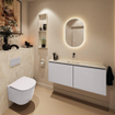 MONDIAZ TURE-DLUX 120cm toiletmeubel Cale. EDEN wastafel Ostra positie midden. Zonder kraangat. SW1104739