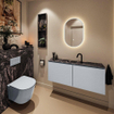 MONDIAZ TURE-DLUX 120cm toiletmeubel Clay. EDEN wastafel Lava positie midden. Met 1 kraangat. SW1103811