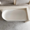 ZEZA Blend half vrijstaand hoekbad - ribbel - rechts - 170x80x58cm - met afvoer - acryl - mat wit SW962841