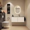 MONDIAZ TURE-DLUX 120cm toiletmeubel Talc. EDEN wastafel Lava positie midden. Met 1 kraangat. SW1103612