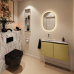 MONDIAZ TURE-DLUX 80cm toiletmeubel Oro. EDEN wastafel Glace positie links. Zonder kraangat. SW1103390