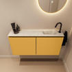 MONDIAZ TURE-DLUX 100cm toiletmeubel Ocher. EDEN wastafel Ostra positie rechts. Met 1 kraangat. SW1104940