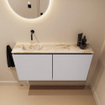MONDIAZ TURE-DLUX 100cm toiletmeubel Cale. EDEN wastafel Frappe positie links. Zonder kraangat. SW1102655