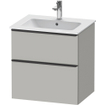 Duravit D-Neo wastafelonderkast 61x62.5x46.2cm 2 lades Betongrijs Mat SW640925