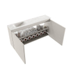 MONDIAZ TURE-DLUX 100cm toiletmeubel Linen. EDEN wastafel Ostra positie links. Met 1 kraangat. SW1104932