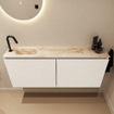 MONDIAZ TURE-DLUX 120cm toiletmeubel Talc. EDEN wastafel Frappe positie links. Met 1 kraangat. SW1102603