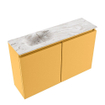 MONDIAZ TURE-DLUX 80cm toiletmeubel Ocher. EDEN wastafel Glace positie links. Zonder kraangat. SW1103371