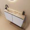 MONDIAZ TURE-DLUX 80cm toiletmeubel Cale. EDEN wastafel Frappe positie links. Met 1 kraangat. SW1102658