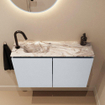 MONDIAZ TURE-DLUX 80cm toiletmeubel Clay. EDEN wastafel Glace positie links. Met 1 kraangat. SW1103222