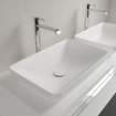 Villeroy & Boch Venticello semi inbouw- opzetwastafel zonder kraangat 55x36cm met overloop Ceramic+ stone white SW209648