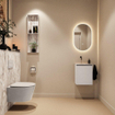 MONDIAZ TURE-DLUX 40cm toiletmeubel Linen. EDEN wastafel Glace positie links. Zonder kraangat. SW1103357