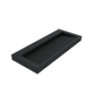 Thebalux Type Glacier wastafel 100x46x8cm 0 kraangaten 1 wasbak Rechthoek solid surface zwart mat SW717302