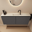 MONDIAZ TURE-DLUX 120cm toiletmeubel Dark Grey. EDEN wastafel Ostra positie midden. Met 1 kraangat. SW1104812
