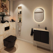 MONDIAZ TURE-DLUX 60cm toiletmeubel Urban. EDEN wastafel Frappe positie links. Zonder kraangat. SW1102613