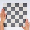 The Mosaic Factory London mozaïektegel - 30.9x30.9cm - wand en vloertegel - Vierkant - Porselein Chessboard Mat SW471148