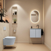 MONDIAZ TURE-DLUX 60cm toiletmeubel Clay. EDEN wastafel Ostra positie midden. Met 1 kraangat. SW1104763