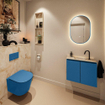 MONDIAZ TURE-DLUX 60cm toiletmeubel Jeans. EDEN wastafel Frappe positie midden. Met 1 kraangat. SW1102830
