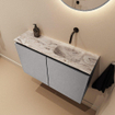 MONDIAZ TURE-DLUX 80cm toiletmeubel Plata. EDEN wastafel Glace positie rechts. Zonder kraangat. SW1103437
