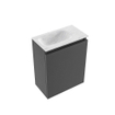 MONDIAZ TURE-DLUX 40cm toiletmeubel Dark Grey. EDEN wastafel Opalo positie links. Met 1 kraangat. SW1104287