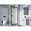 Crosswater Clear 6 Zijwand - 80x195cm - 6mm - helder veiligheidsglas - zwart mat SW487140