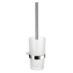 Smedbo Air WC-borstelgarnituur - 11.9x38cm - ophangen - Massief messing Chroom/Mat glas SW10971