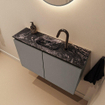 MONDIAZ TURE-DLUX 80cm toiletmeubel Smoke. EDEN wastafel Lava positie midden. Met 1 kraangat. SW1104098