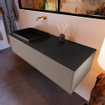 MONDIAZ ERIN Badkamermeubelset - 120cm - Smoke - 1 lade - wasbak links - 0 kraangaten - Urban SW696999