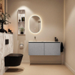 MONDIAZ TURE-DLUX 120cm toiletmeubel Plata. EDEN wastafel Glace positie links. Zonder kraangat. SW1103443