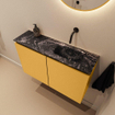 MONDIAZ TURE-DLUX 80cm toiletmeubel Ocher. EDEN wastafel Lava positie rechts. Zonder kraangat. SW1103878
