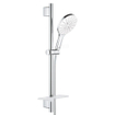 GROHE Rainshower Smartactive 150 Glijstangset - 60cm - ronde handdouche - 3 straalsoorten - gladde doucheslang - met zeepschaal - chroom/moon white SW472416