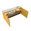 MONDIAZ TURE-DLUX 120cm toiletmeubel Ocher. EDEN wastafel Glace positie rechts. Zonder kraangat. SW1103429