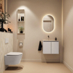 MONDIAZ TURE-DLUX 60cm toiletmeubel Linen. EDEN wastafel Ostra positie links. Zonder kraangat. SW1104920