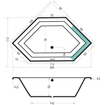 Xenz Society 145 hoekbad - 145x145cm - met overloop - zonder afvoer - Hoekopstelling links of rechts - Acryl Wit SW103513