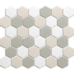 The Mosaic Factory London mozaïektegel - 28.2x32.1cm - wand en vloertegel - Zeshoek/Hexagon - Porselein White mix Mat SW382566