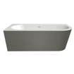 Xenz Charley XS Hoekbad - hoekopstelling links - 165x75cm - overloop - waste inox - bicolor wit/cement SW381956