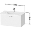 Duravit Xbase wastafelonderkast en wastafel hangend 800x440x475mm 1 lade - OUTLET UDEN STORE23040