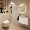 MONDIAZ TURE-DLUX 60cm toiletmeubel Talc. EDEN wastafel Ostra positie links. Met 1 kraangat. SW1104689