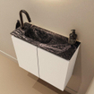 MONDIAZ TURE-DLUX 60cm toiletmeubel Talc. EDEN wastafel Lava positie links. Met 1 kraangat. SW1103618