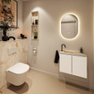 MONDIAZ TURE-DLUX 60cm toiletmeubel Talc. EDEN wastafel Frappe positie links. Met 1 kraangat. SW1102588